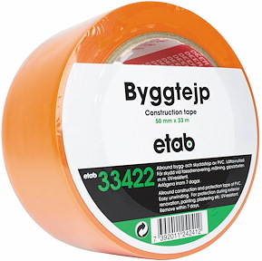 Byggtejp, Orange, Bredd 50 mm