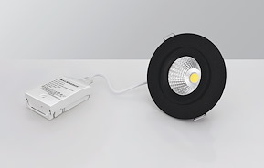 Downlight MD-360, LED, 6W, Svart, AC-Chip, 2700K, IP44