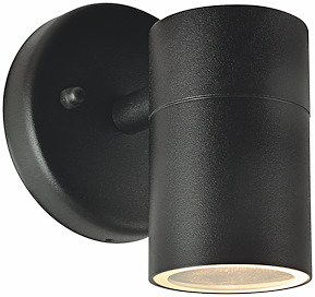 Väggarmatur Ask, Svart, GU10, IP44