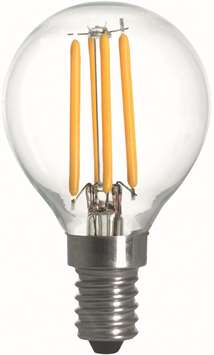 Filament LED-lampa, Klot, 4W, E14, 230V, MB