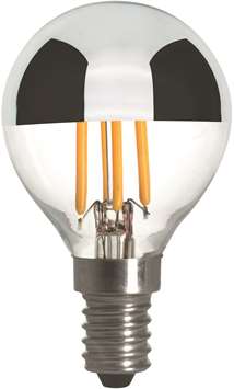 Filament LED-lampa, Klot, Toppförspeglad, 2W,230V