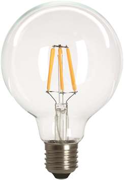 Filament LED-lampa, G95, Klar, 5,5W, E27, 230V