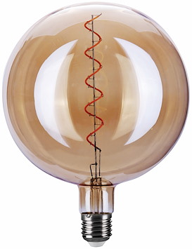 Filament LED-lampa, G200, Amber, 4W, E27, 230V, Dim, MB