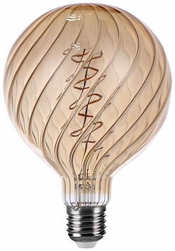 Filament LED-lampa, G125, Twist, Amber, 4W, E27, 230V, 3-step Dim, MB