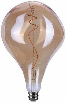 Filament LED-lampa, BT165, Amber, 4W, E27, 230V, Dim, MB