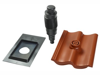 Avloppsluftare Plast Aerlox 2.0 Tegelröd